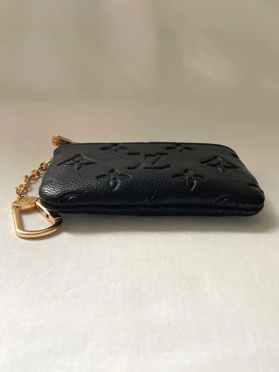 Louis Vuitton Monogram Canvas Key Pouch Coin Purse Pochette Cles Black - Picture 5 of 12